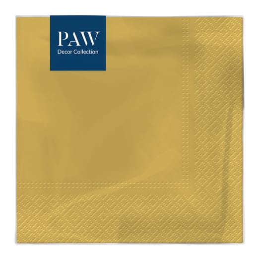 PAW DECOR COLLECTION Serwetki z bibuły 3-warstwowej Monocolor gold 20 szt.