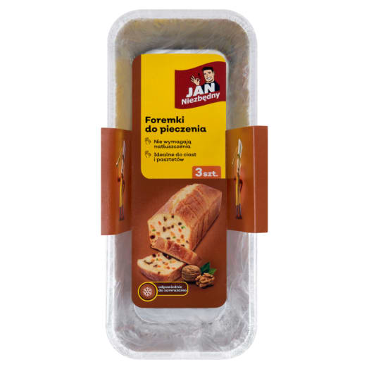 JAN NIEZBĘDNY Foremka aluminiowa do pieczenia - keks, pasztet 3 szt.