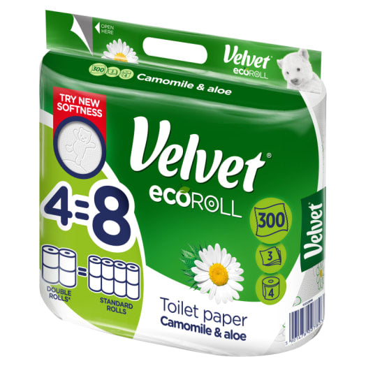 VELVET ECOroll Papier toaletowy z rumiankiem i aloesem 4 rolki