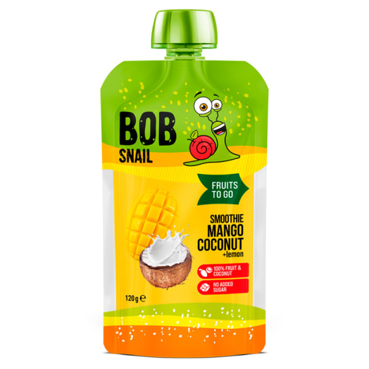 BOBSNAIL Smoothie mango-kokos-cytryna bez dodatku cukru