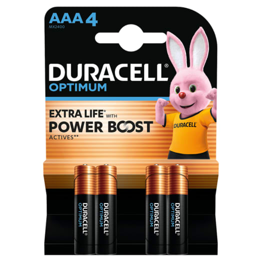 DURACELL Baterie alkaliczne Optimum AAA 4 szt.
