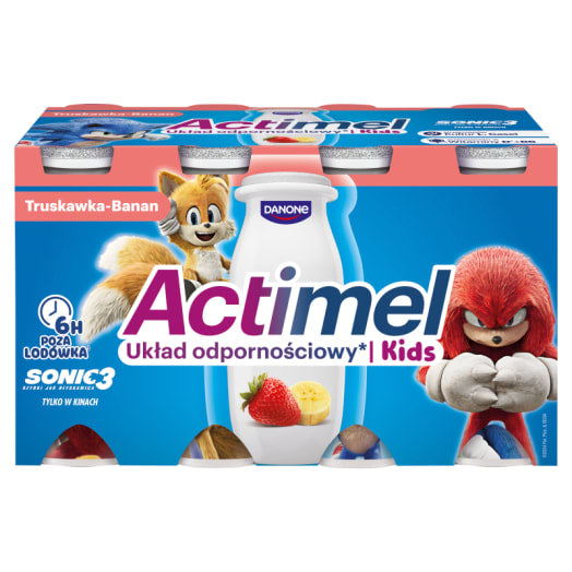 Actimel Kids Napój jogurtowy o smaku truskawkowo-bananowym (8 szt.)