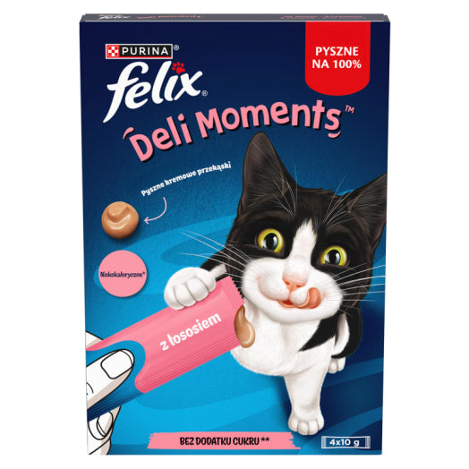FELIX® Deli Moments Przysmak dla kotów z łososiem (4x10g)