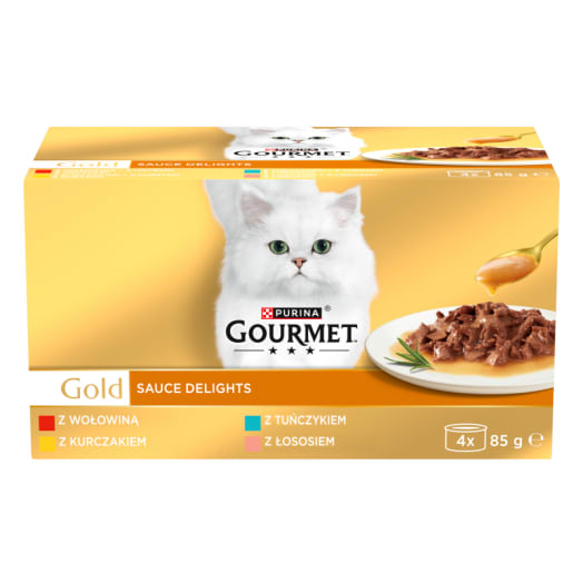 GOURMET Gold Mokry pokarm dla dorosłych kotów kawałki w sosie (4x85g)