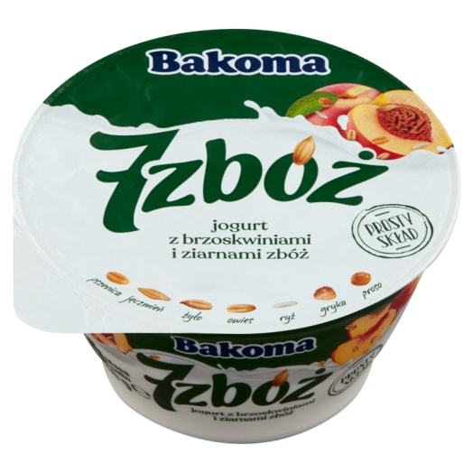 BAKOMA 7 zbóż Jogurt z brzoskwiniami i ziarnami zbóż