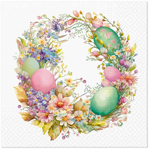 PAW DECOR COLLECTION Serwetki z bibuły 3-warstwowej Easter Wreath
