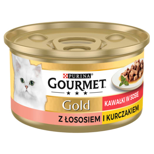 GOURMET Gold Pokarm dla kotów - łosoś i kurczak w sosie (puszka)