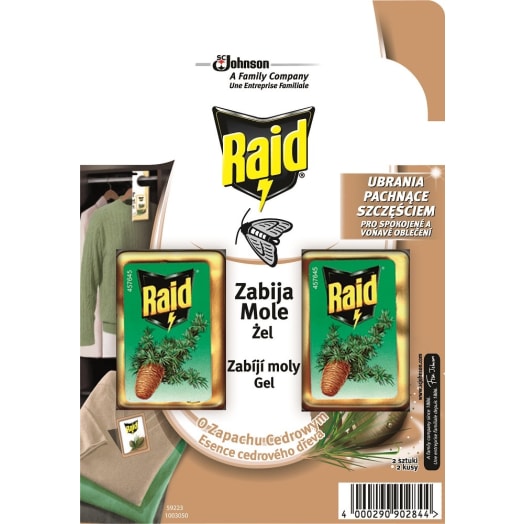 RAID Zawieszki przeciw molom w żelu o zapachu cedrowym 2 x 3 g