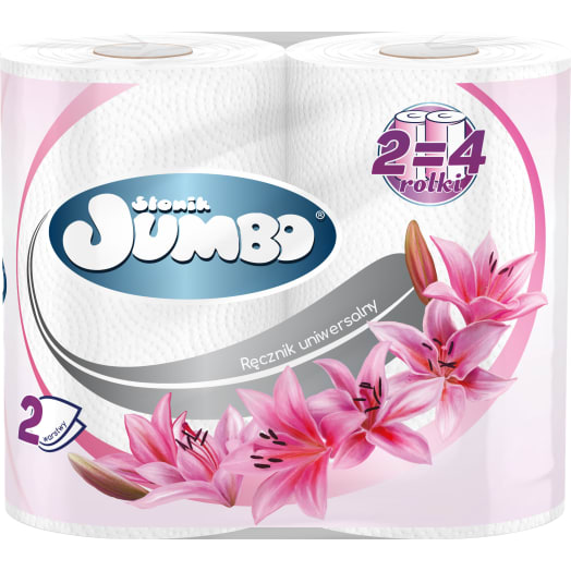 SŁONIK JUMBO Ręcznik papierowy Mega Dłuuugi biały 2 rolki